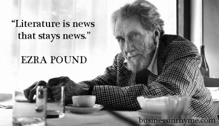 Ezra Pound. Circa 1967: portrait of american poet, editor and critic Ezra Pound (1885-1972) sitting at a restaurant table. (Photo by Horst Tappe/Hulton Archive/Getty Images.) Ezra pound